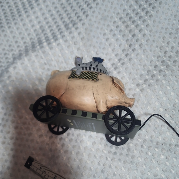 WILLIRAYE STUDIO EUC PIG CAT BIRD PULL TOY DECOR FOLK ART VINTAGE WW1428 1999 - Picture 3 of 6